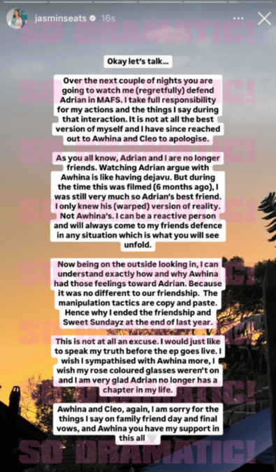 jasmin weston apology awhina adrian mafs